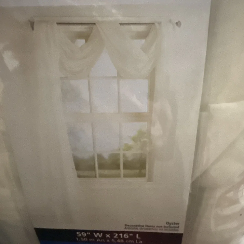 Mainstays Window Treatment One Sheer Scarf Marjorie Oyster Cream 59x216 Inch
